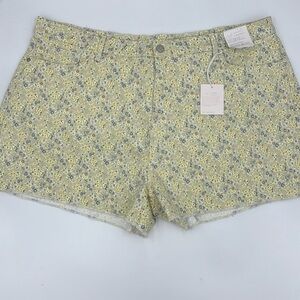 LC Lauren Conrad High-Waisted Cutoff Shorts in Ditzy Print